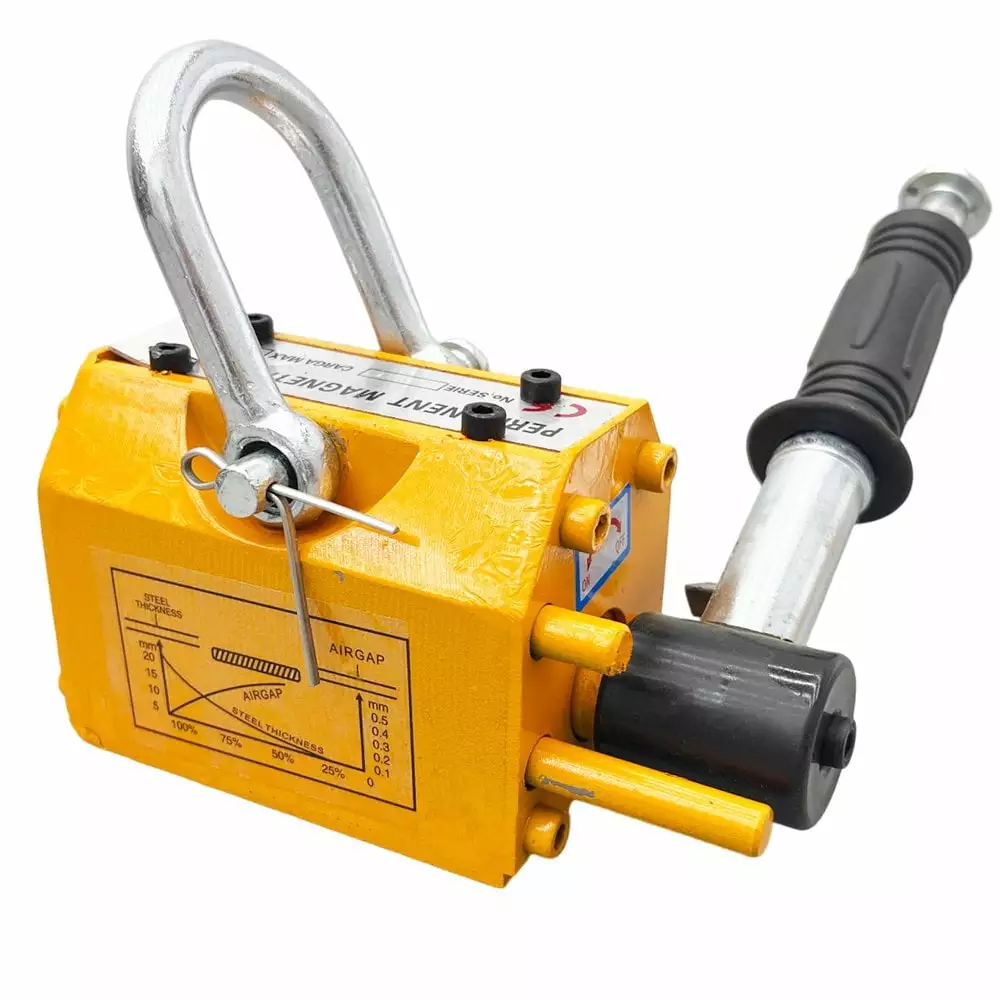 BENTISM Magnetic Lifter. 220 lbs/100kg Lifting Capacity. Permanent Lift Magnets with Release. Steel Magnetic Lifter. Heavy Duty Magnet for Hoist. Shop Crane. Block. Board