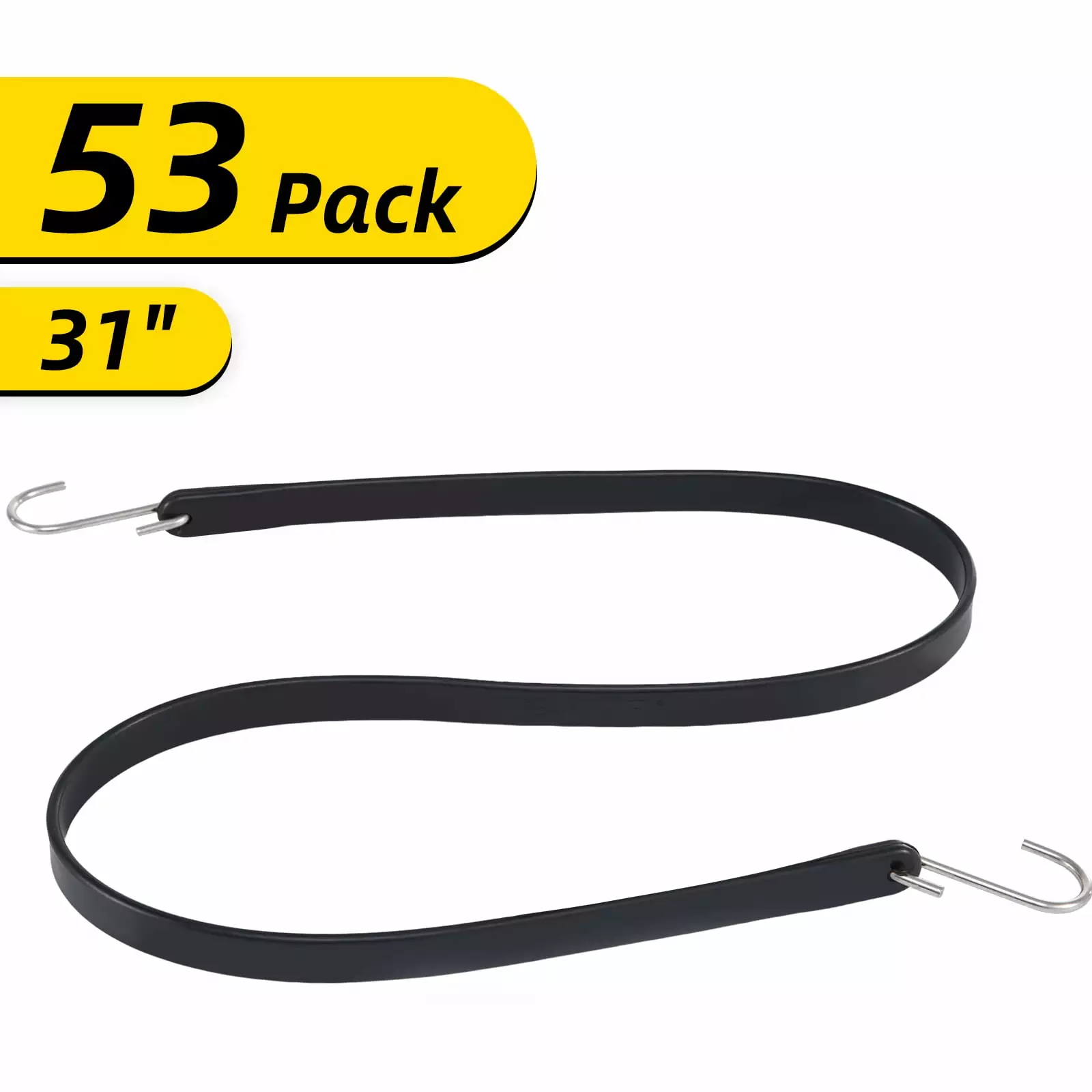 BENTISM Rubber Bungee Cords Rubber Trap Straps EPDM 53 Pack 31 Long with S Hooks