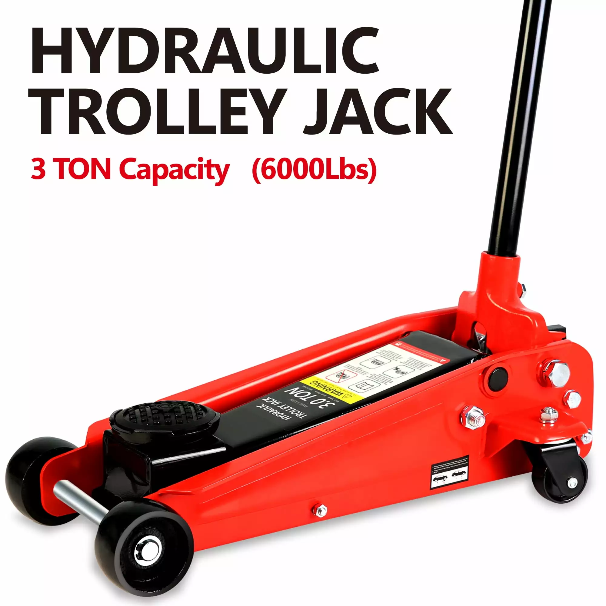 Bangben Hydraulic trolley Low Profile and Steel Racing Floor Jack with Piston Quick Lift Pump.3Ton (6.000 lb) Capacity. Lifting range 5.1-20