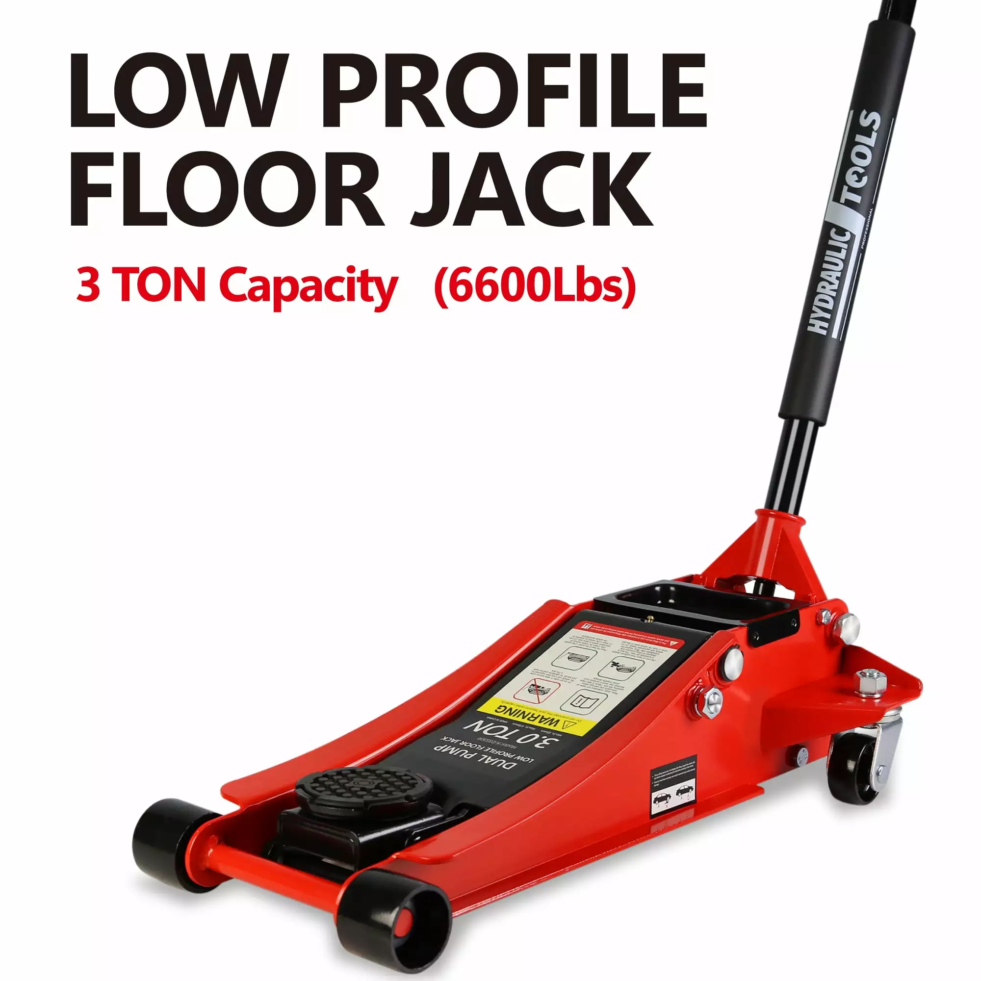 BangbenHydraulic Low Profile and Steel Racing Floor Jack with Dual Piston Quick Lift Pump.3 Ton (6600 lb) Capacity. Lifting range 3.3-18.5