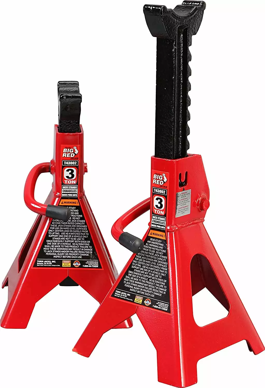 Big Red 3 Ton Steel Jack Stands for Car (6.000 lbs) Capacity. Red. 1 Pair. W4322