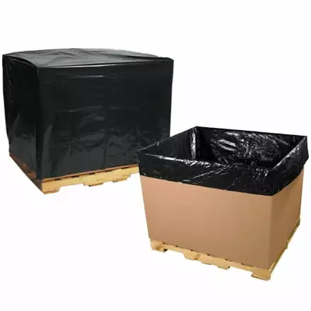 Black Pallet Covers - 2 Mil Thickness. 54x44x76 Inch (50/Roll)