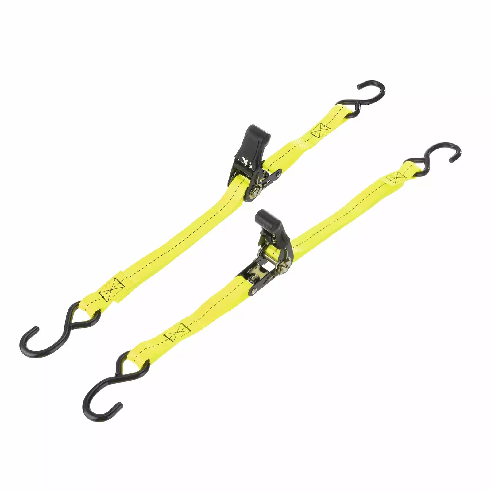 Boat Trailer Transom Tie Down Straps 1x3.3'. 1763lbs Ratchet Adjustable Straps with S Hook. Yellow