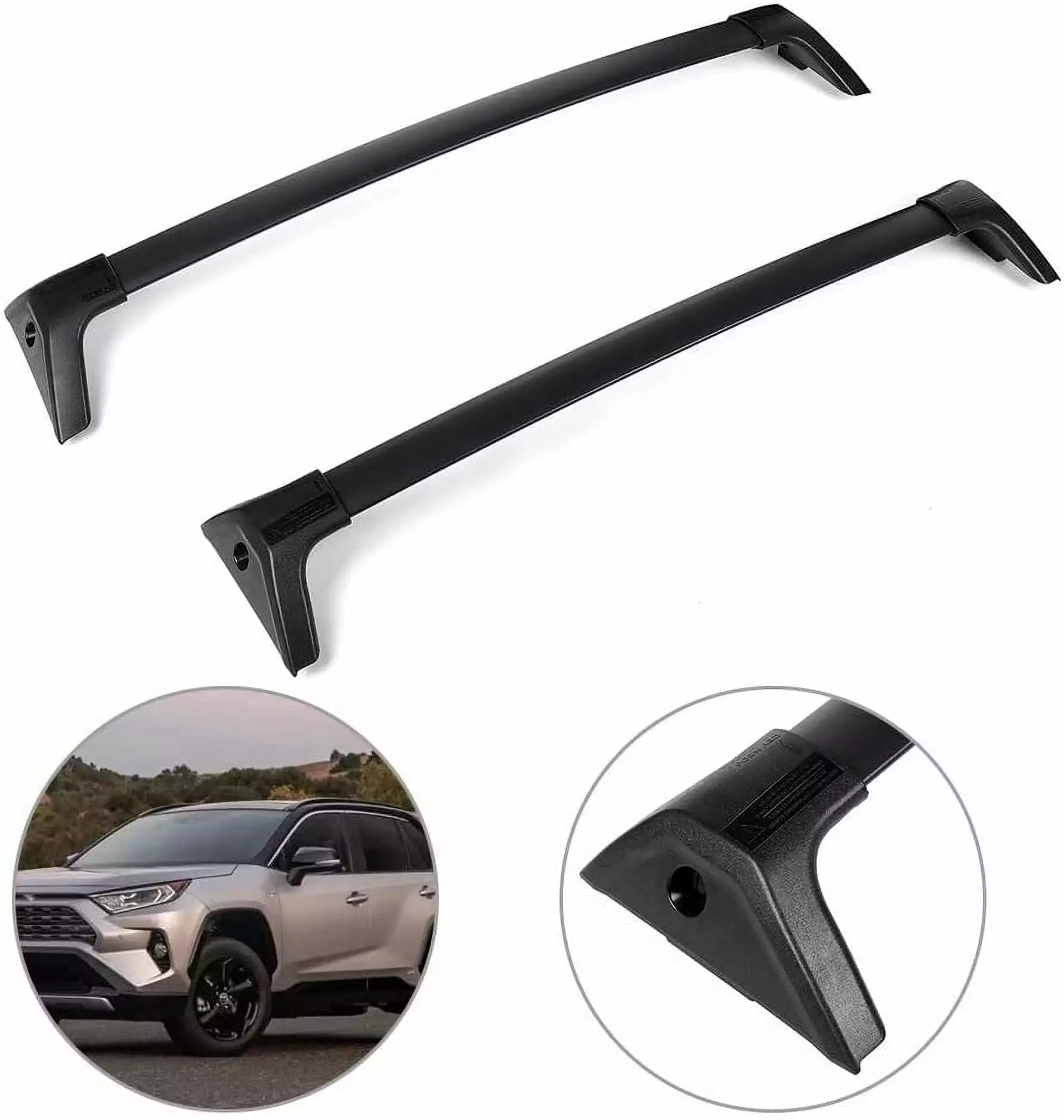 CCIYU Cargo Racks for Toyota RAV4 2019-2020 Rooftop Luggage Canoe Kayak Carrier Rack Black Roof Rack Cross Bar - Not fit Adventure/TRD Off-Road Models