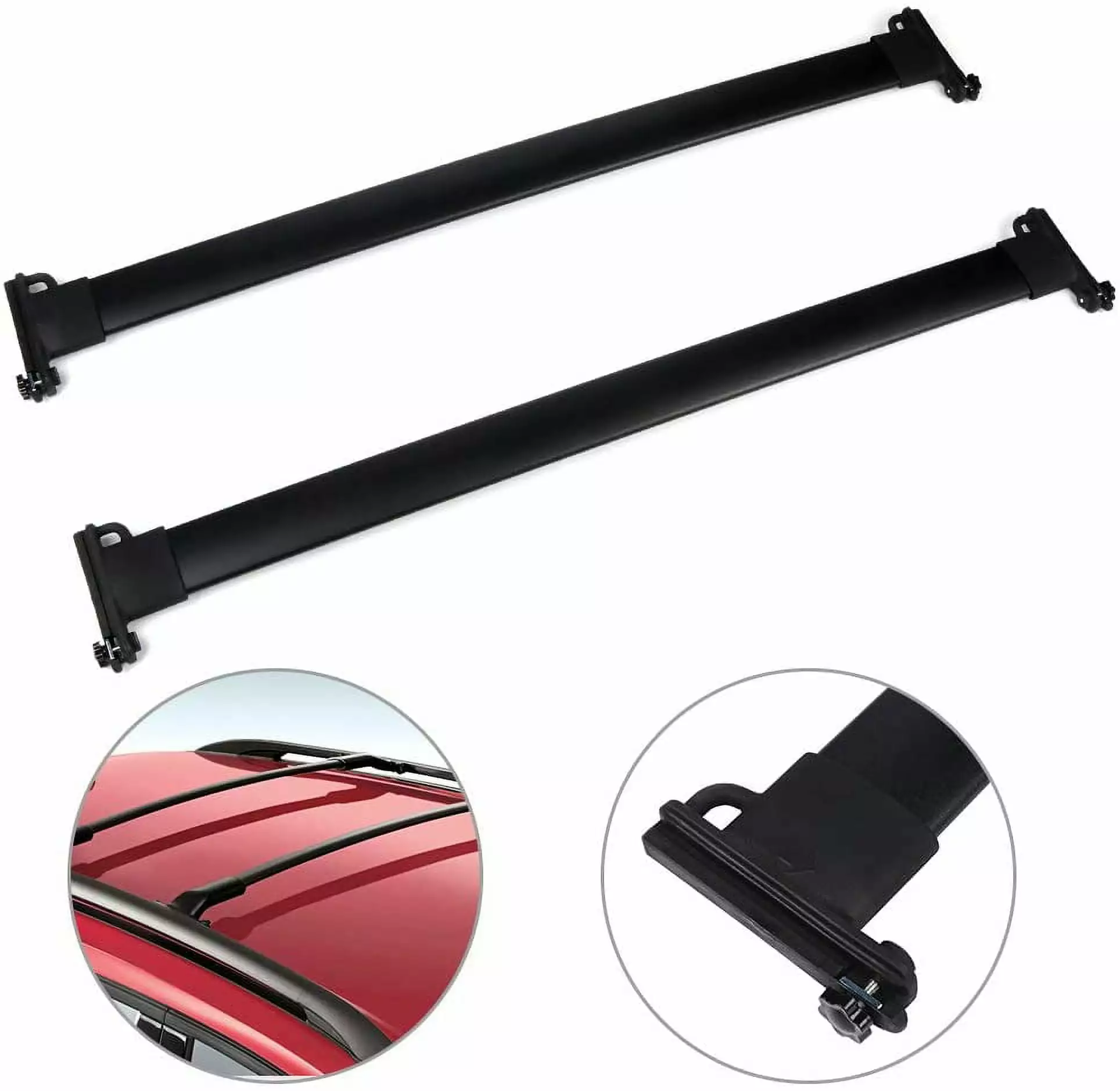 CCIYU Cargo Racks for Ford Escape 2008-2012 Rooftop Luggage Canoe Kayak Carrier Rack Black Roof Rack Cross Bar - Fits Side Rails Models ONLY