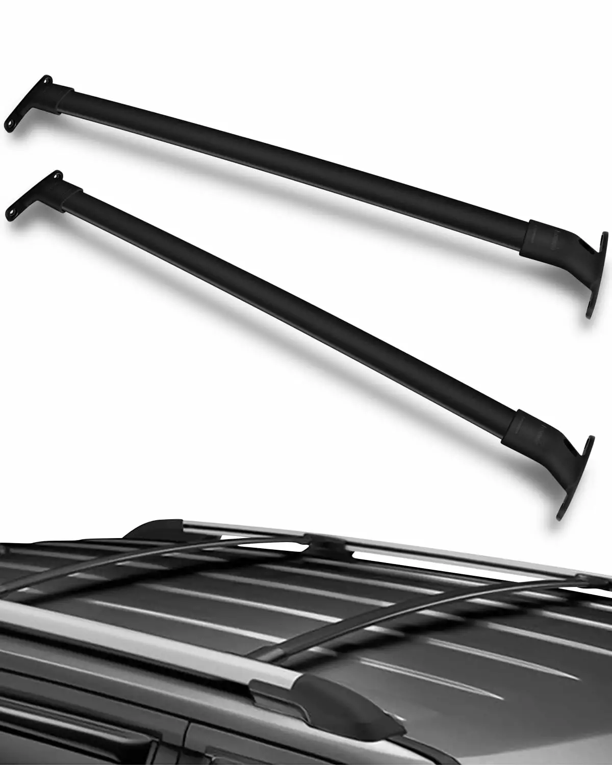 CCIYU Cargo Racks for Ford Expedition 2018-2019 Rooftop Luggage Canoe Kayak Carrier Rack Black Roof Rack Cross Bar - Fits Side Rails Models ONLY