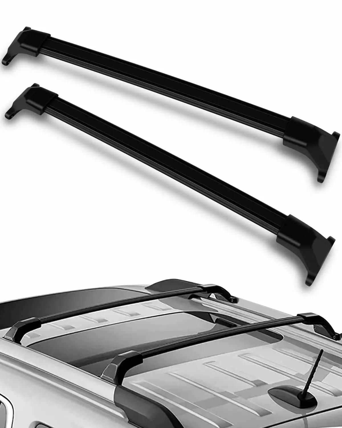 CCIYU Cargo Racks for GMC Acadia 2017-2019 Rooftop Luggage Canoe Kayak Carrier Rack Black Roof Rack Cross Bar - Fits Side Rails Models ONLY