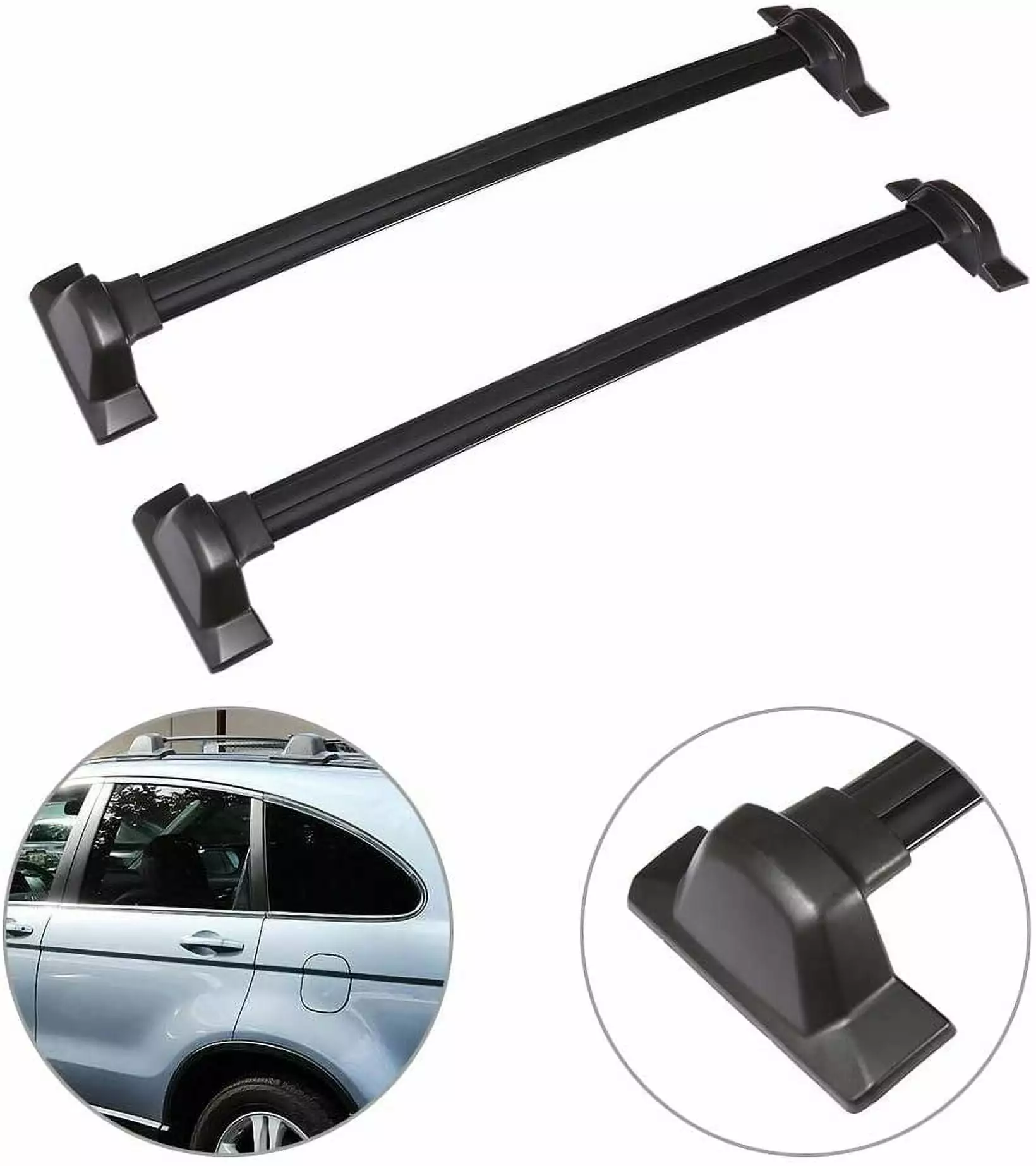 CCIYU Cargo Racks for Honda CR-V 2007-2011 Rooftop Luggage Canoe Kayak Carrier Rack Black Roof Rack Cross Bar - Fits Side Rails Models ONLY