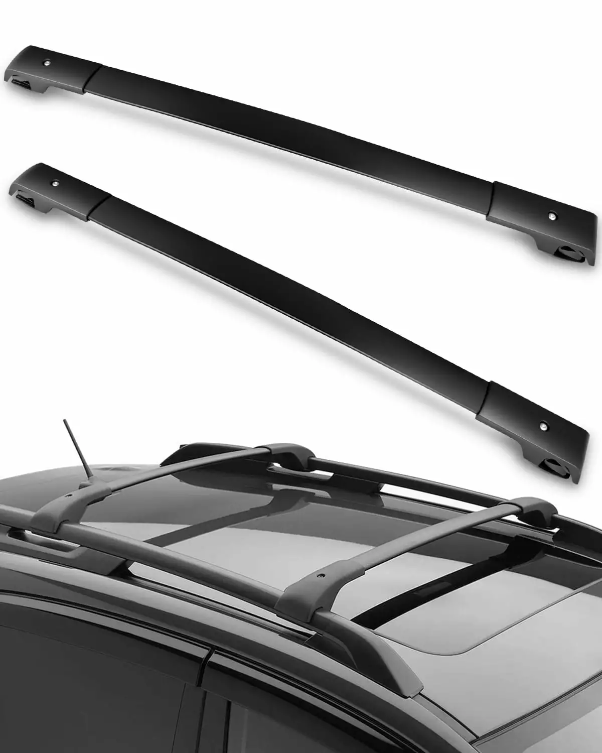 CCIYU Cargo Racks for Subaru Forester 2009-2013 Rooftop Luggage Canoe Kayak Carrier Rack Black Roof Rack Cross Bar - Fits Side Rails Models ONLY