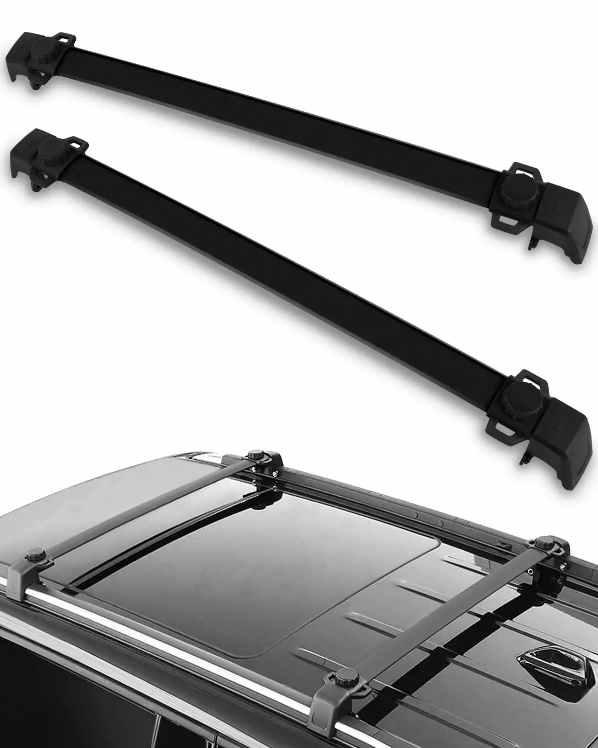 CCIYU Roof Rack Crossbar Fit for Jeep Compass 2.0L 2.4L 2011-2016 2pcs Aluminum Car Top Luggage Carrier Rails