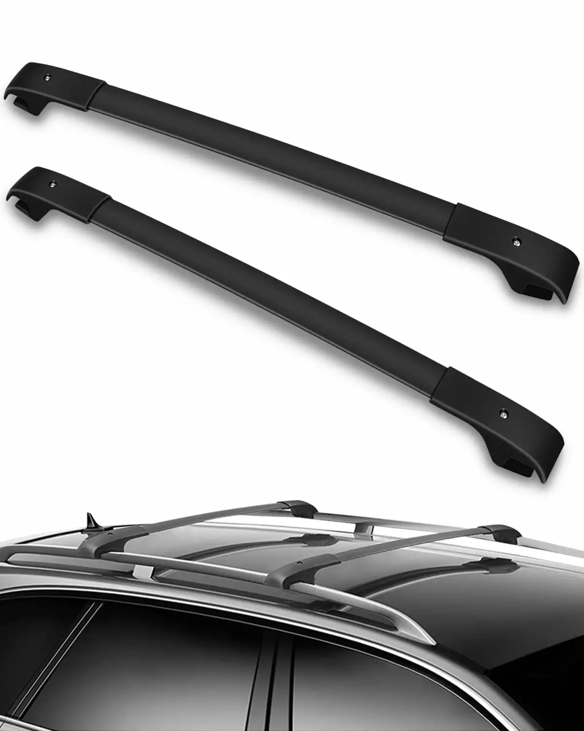 CCIYU Roof Racks for Jeep for Cherokee 2014-2021 Rooftop Luggage Canoe Kayak Carrier Rack Black Roof Rack Cross Bar - Fits Side Rails Models ONLY