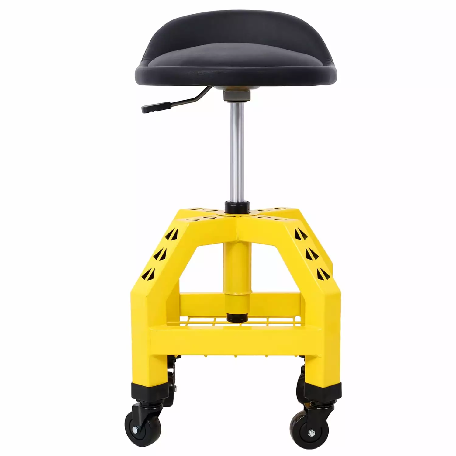 CHNGQANW Pneumatic 360 Degree Swivel Stool Mechanics Rolling Creeper Seat Heavy Duty Rolling Mechanics Stool Shop Stool with Casters yellow