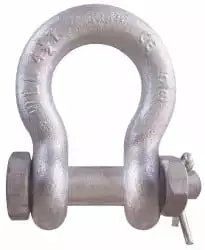 CM 5/8 Nominal Chain Size. 4.5 Ton Carbon Steel Bolt Anchor Shackle 27/32 Diam. 3/4 Pin Diam. 1-1/16 Wide Inside Jaw. 1-1/2 Inside Width