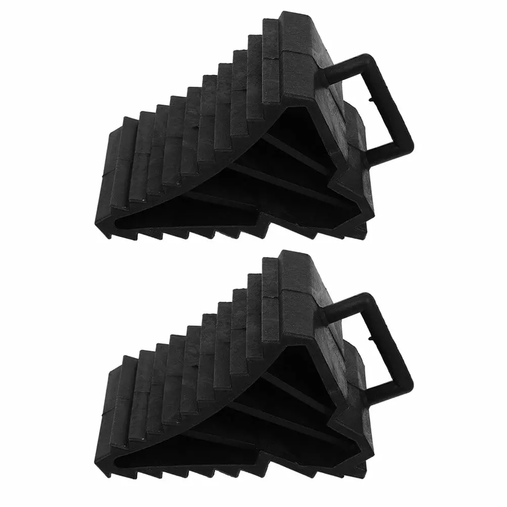 Gongc 2Pcs Practical Wheel Chocks Durable Wheel Tire Chocks Vehicle Tire Chocks