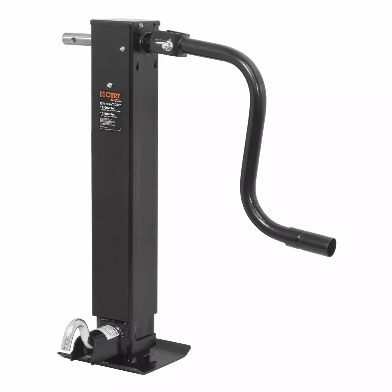 CURT 28512 Direct Weld On Heavy-Duty Trailer Jack. 12.000 lbs. 12-3/8 Inches Vertical Travel