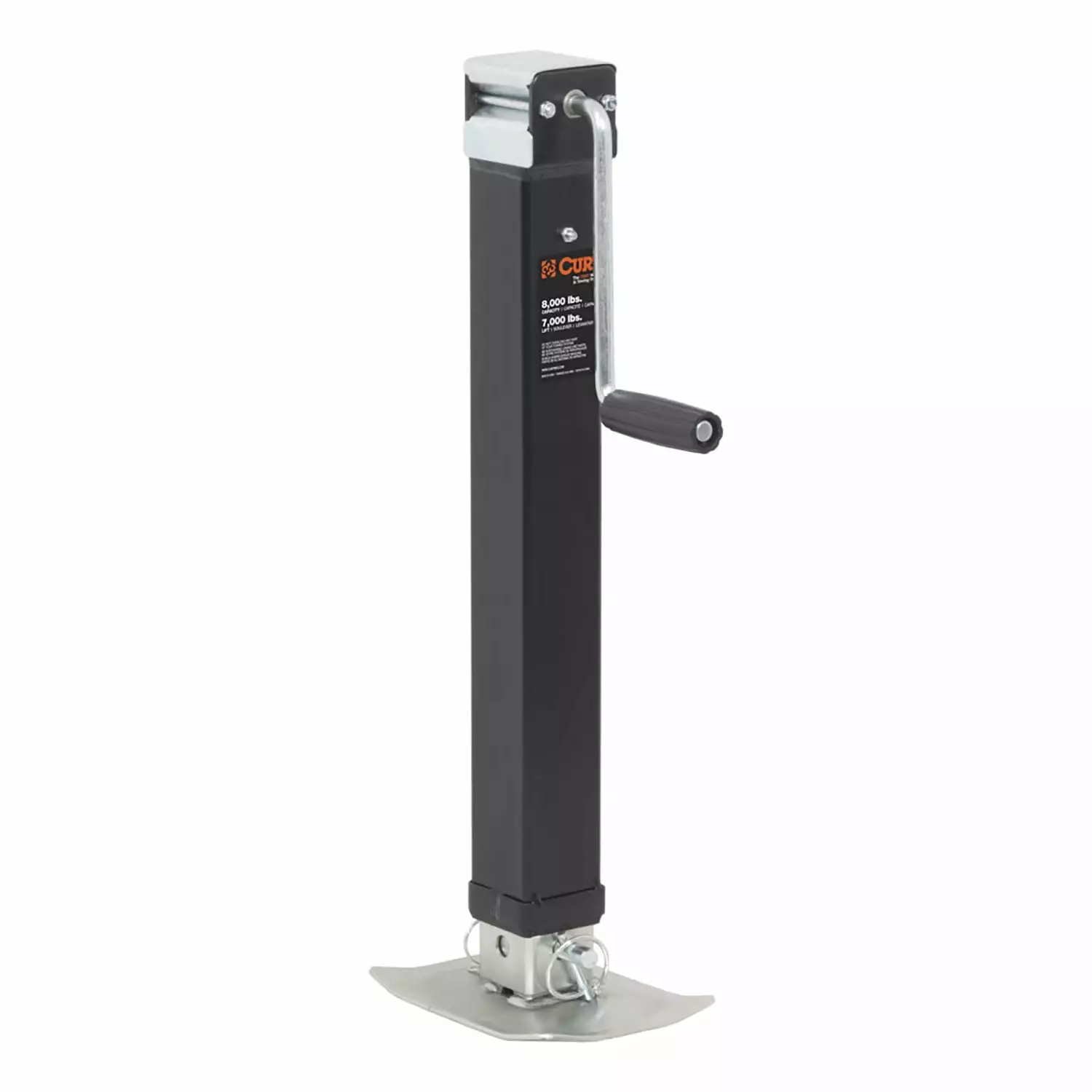 CURT 28575 Direct Weld On Heavy-Duty Trailer Jack. 8.000 lbs. 15 Inches Vertical Travel