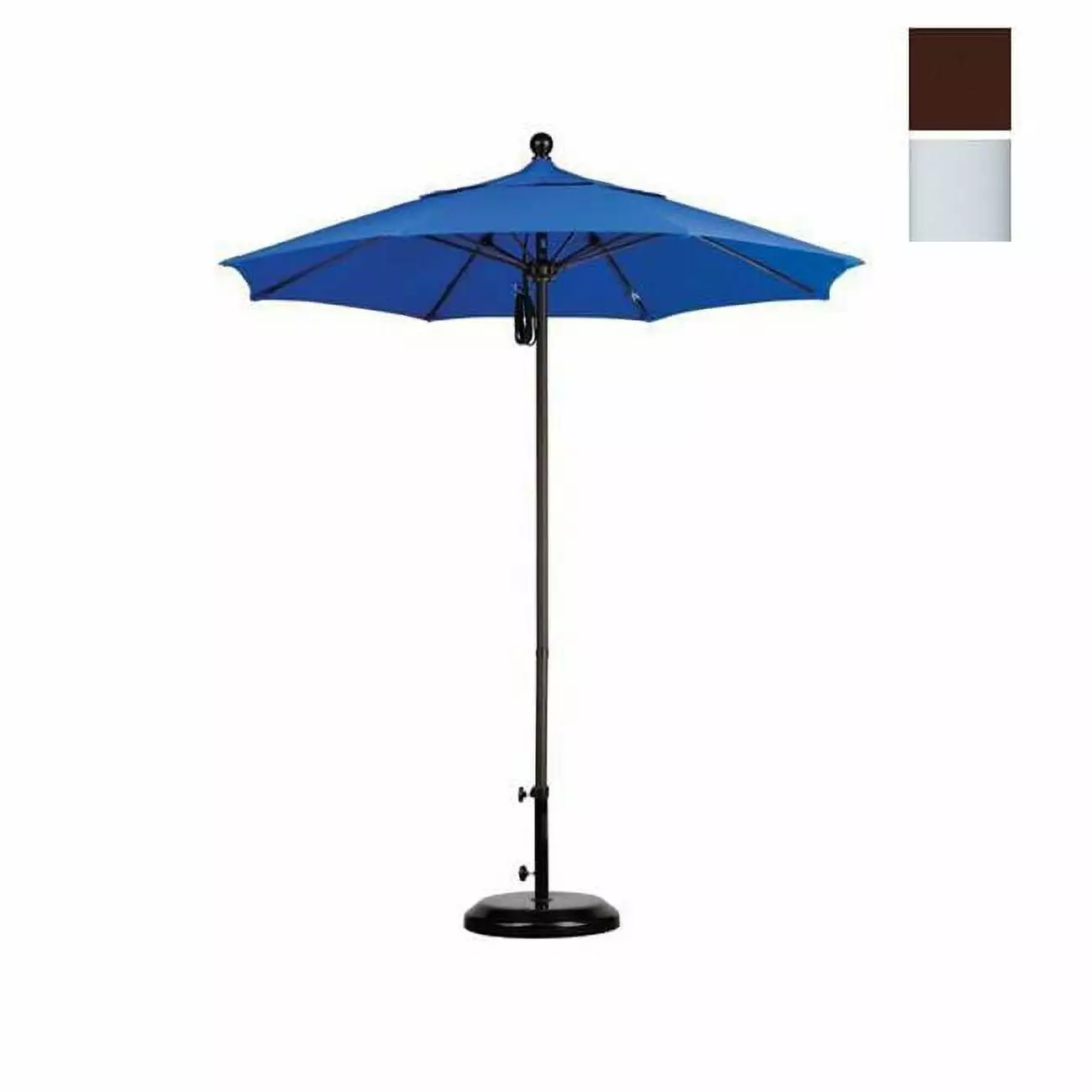 California Umbrella Venture 7.5' White Market Umbrella in Mocha