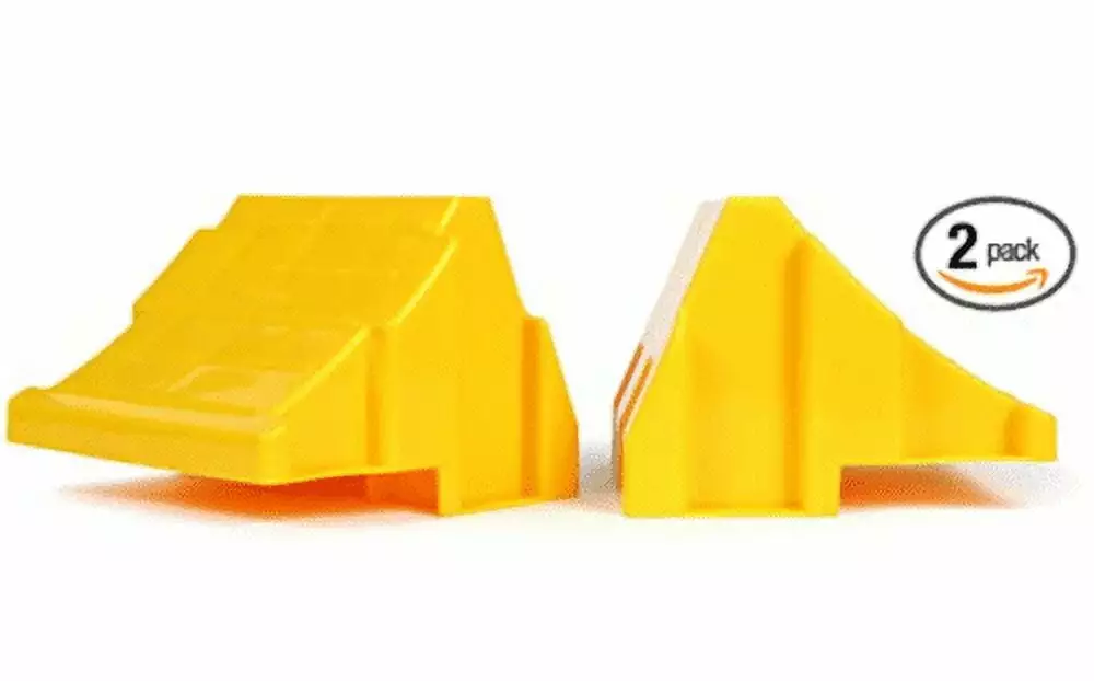 WonderfulMart Trailer Tire Stopper Heavy Duty Wheel Chocks Yellow Stop Tire for RVs Cars Trucks Trailers Caravans Campers