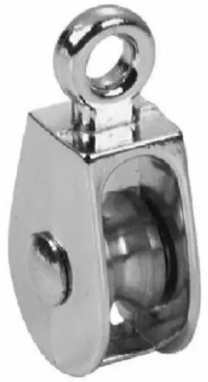 Campbell T7655062N Single Rigid Eye Rope Pulley. 1/2. Nickel. Each