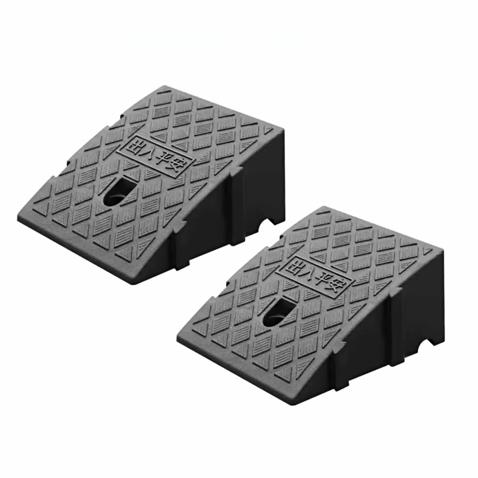 Car Slope Pad Rubber Car Curb Ramps Portable Lightweight Threshold Ramp Set Heavy Duty LoadingBlack 2PC