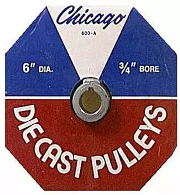 Chicago Die Cast Single V Grooved Pulley A Section Belt Width 6 Dia X 1/2 Bore Bulk