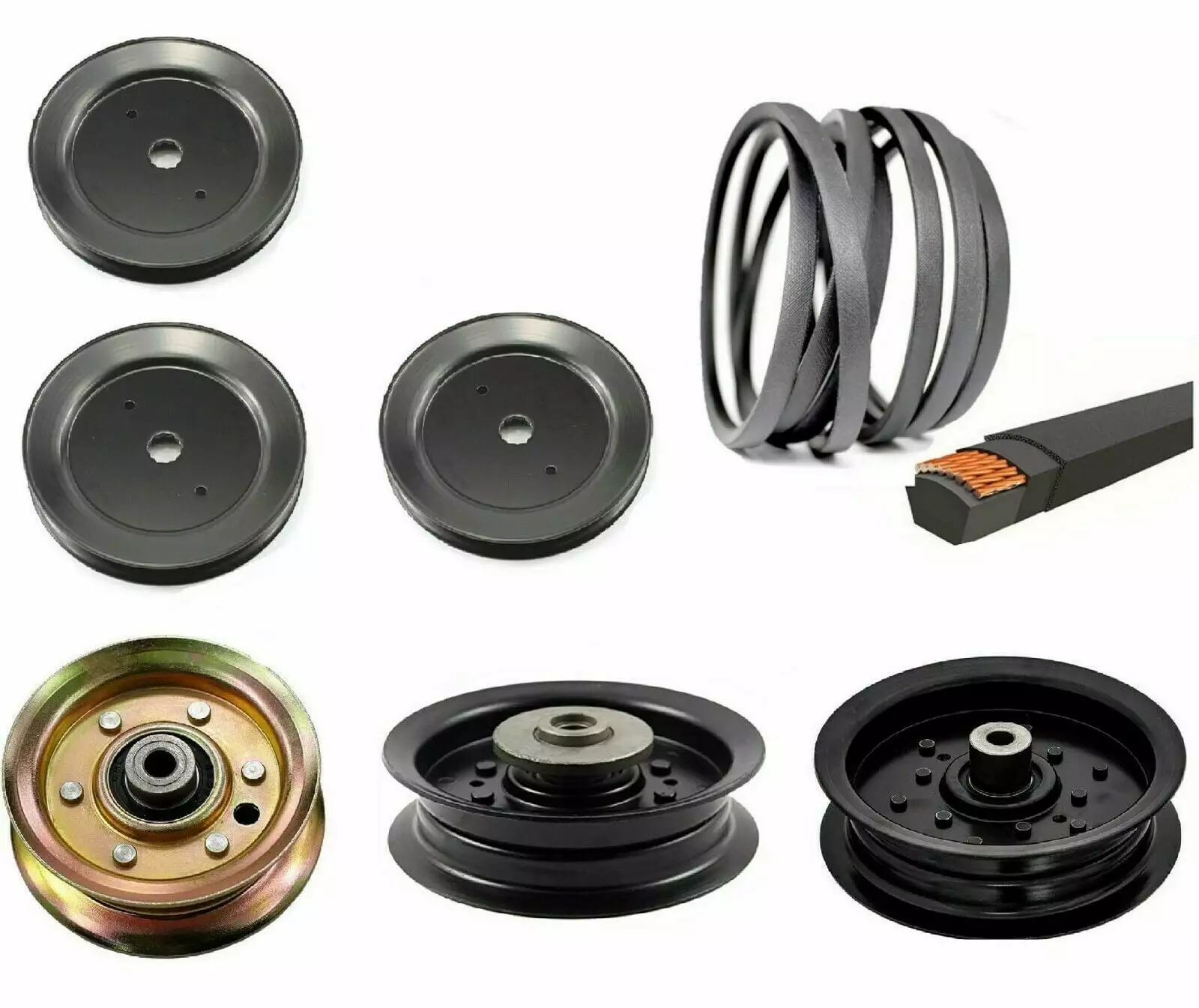 Complete 48 Deck Pulley Belt Kit For Husqvarna YTH2348 YTH22K48 YTH23K48 48