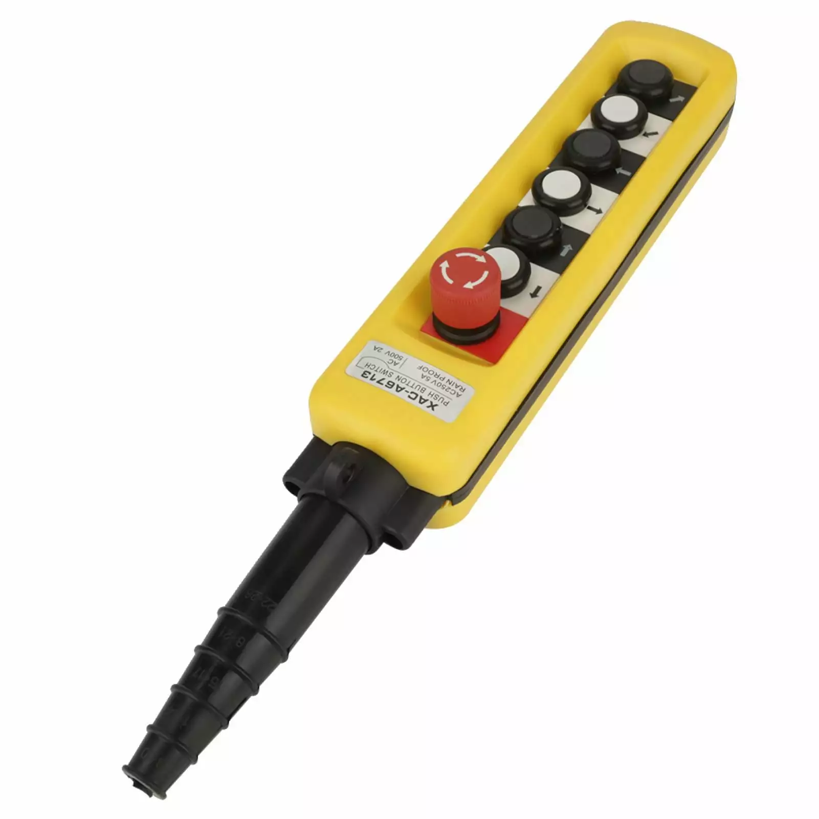 Crane Chain Hoist Push Button Switch Lifting Pendant Rainproof Controller with Emergency Stop