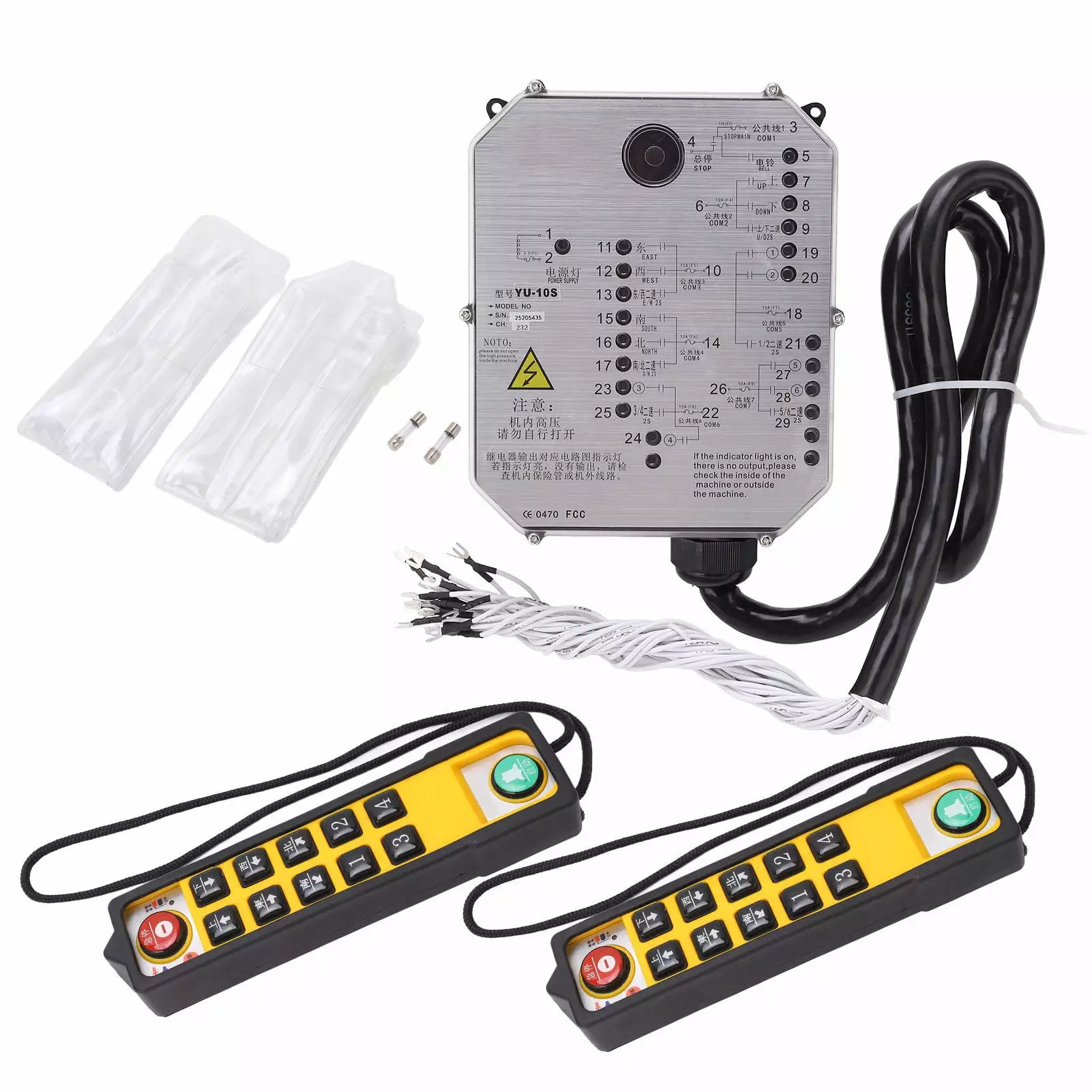 Crane Industrial Remote Control LED Power Monitoring Strong Anti Interference Wireless Crane Transmitter Receiver AC 220V