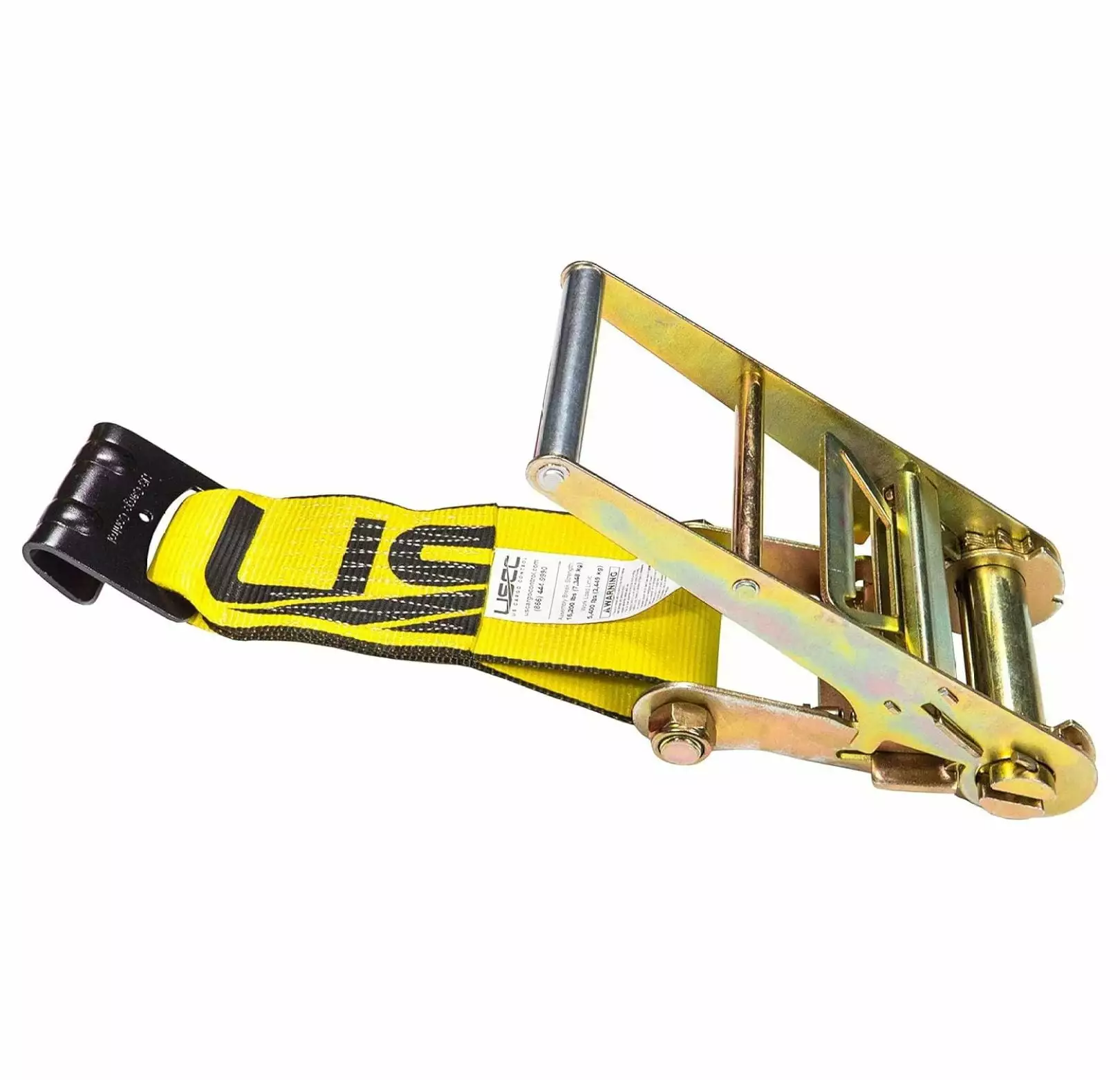 2 in. x 9.8 ft. Heavy Duty Ratchet Straps with Single Hook. Yellow