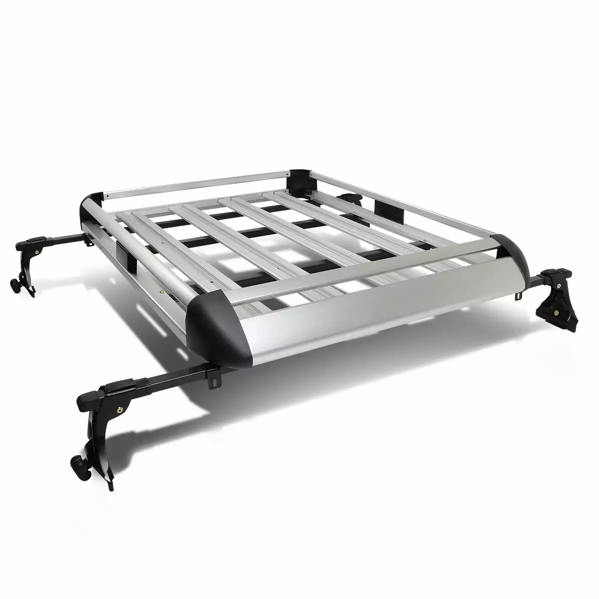 DNA Motoring RRC-38-SL 50 x 38 Aluminum Roof Rack Top Cargo Carrier Basket/Cross Bar. Silver