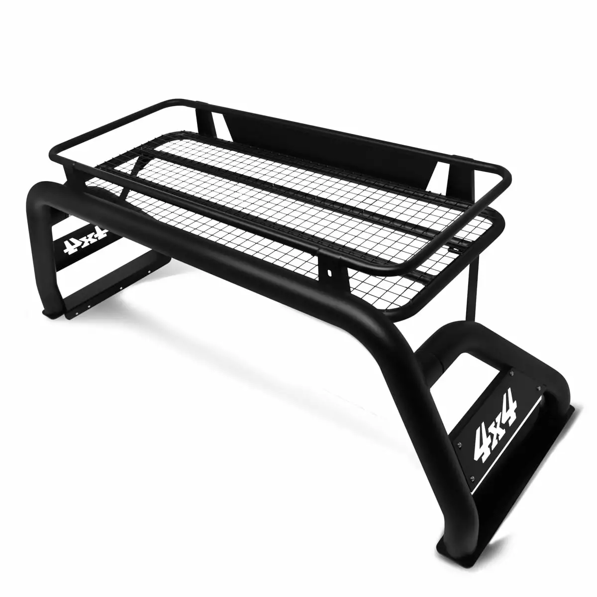 DNA Motoring TCRB-001-T2 For 2017 to 2018 Ford F250 F350 F450 Super Duty Aluminum Styleside Truck Bed Heavy Duty Aluminum Roll Bar + Roof Cargo Rack Bracket Carrier