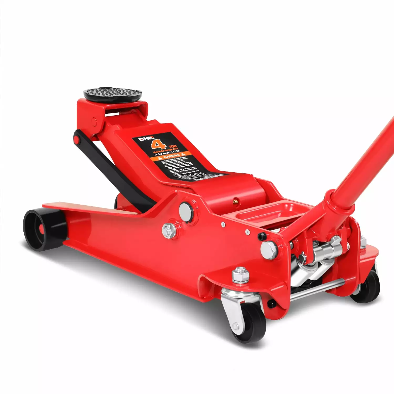 DNA Motoring TOOLS-00307 4 Ton (8000 LB) 4.5- 20 Lifting Heavy Duty Steel Garage Hydraulic Floor Jack for Car SUV Truck Red