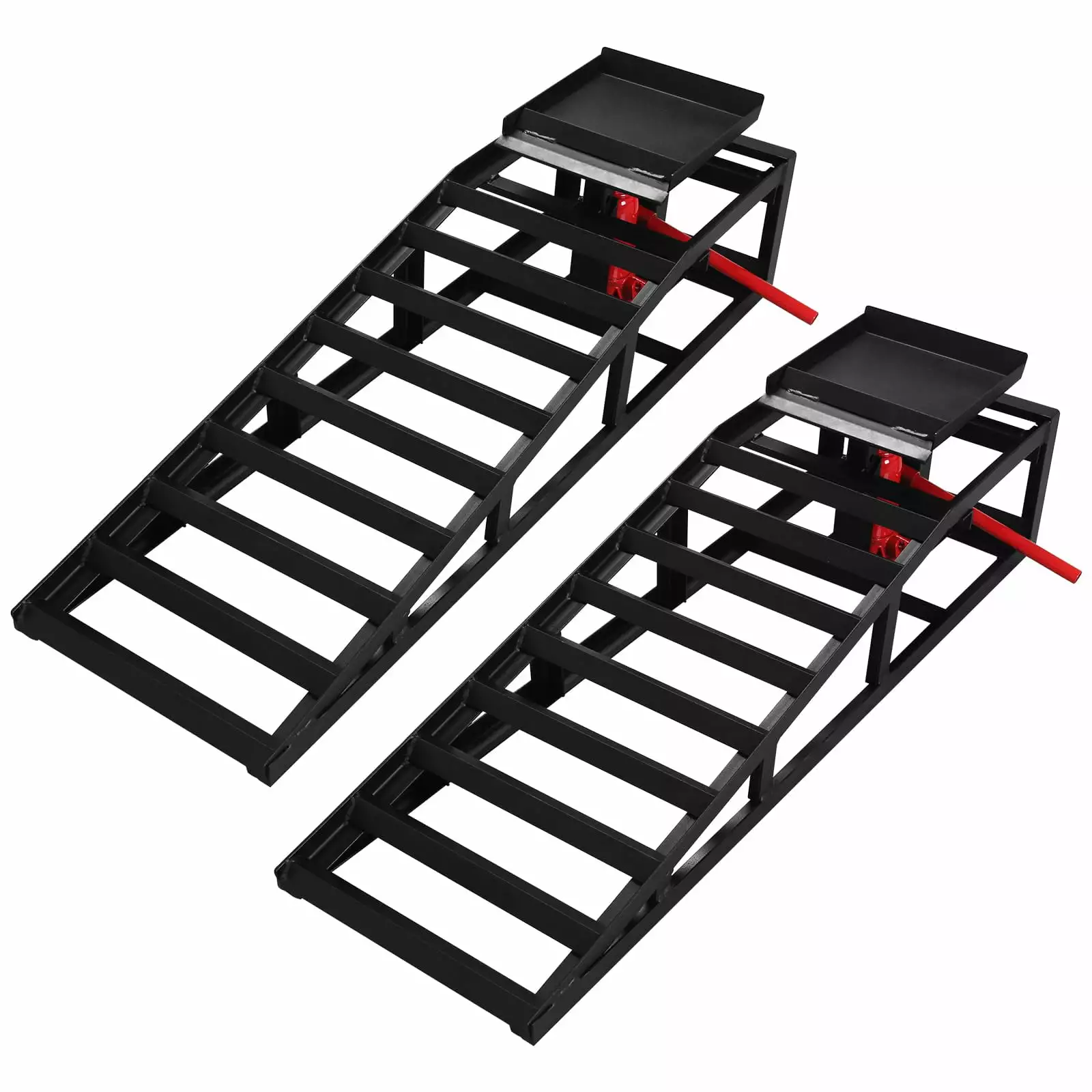 DSstyles 2 Pack Auto Car Truck Service Ramps Lifts 5T 10000lbs Hydraulic Car Ramps Truck Trailer Garage.Height Hydraulic Vehicle Ramps for Car Repair. Black