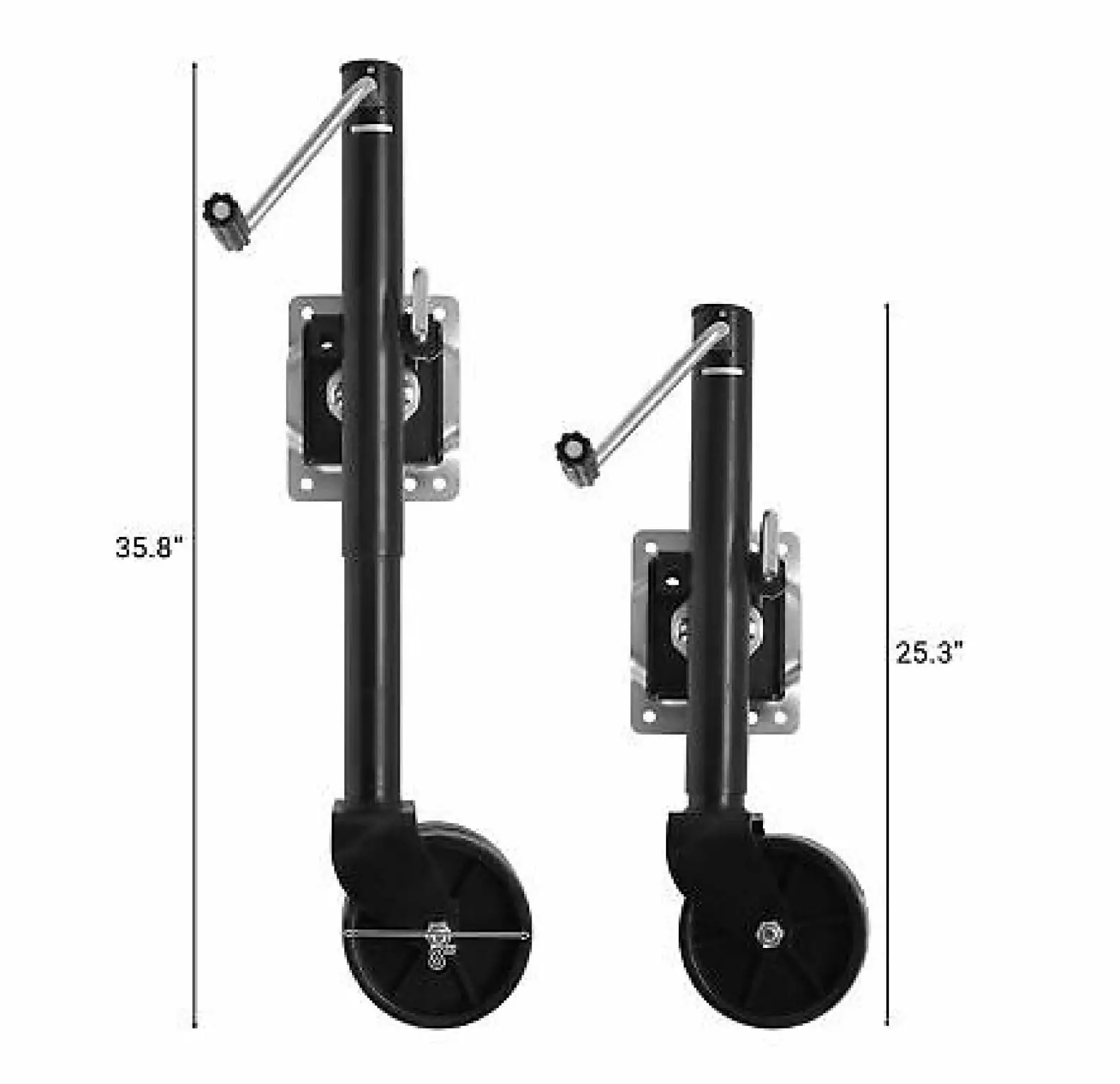 Depot Esh 2000lbs Swivel Trailer Jack - Heavy Duty Boat Trailer Jack W/8 Dual Wheels BLK