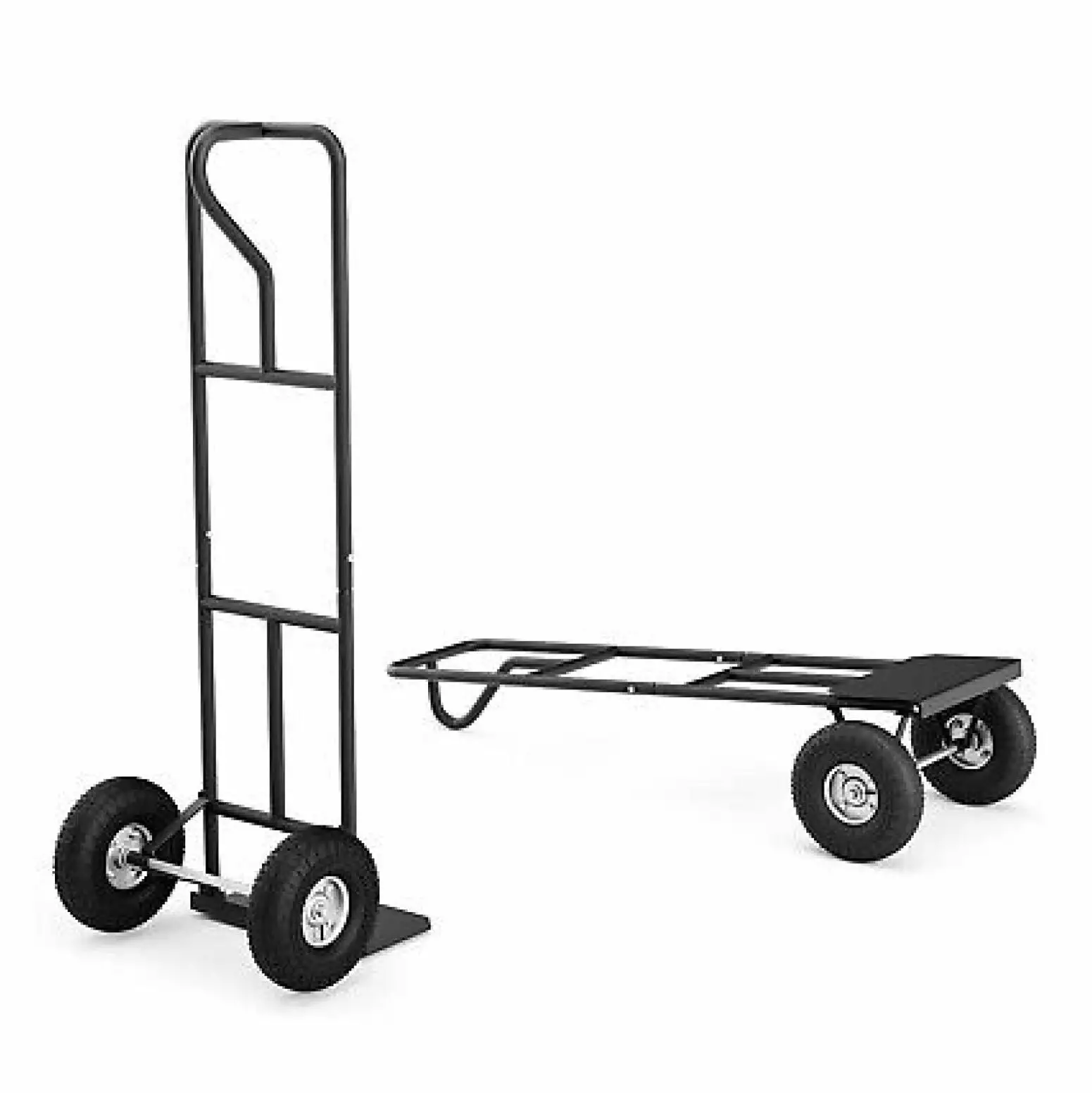 ZHI-22 Heavy-Duty Hand Truck with P-Shaped Handle for Home Warehouse Garage Black