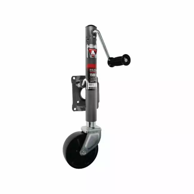 Draw-Tite DRT151444 Round Trailer Jack Side Mount with 1500 lbs Lift & Sidewind Bolton 10 in. Travel