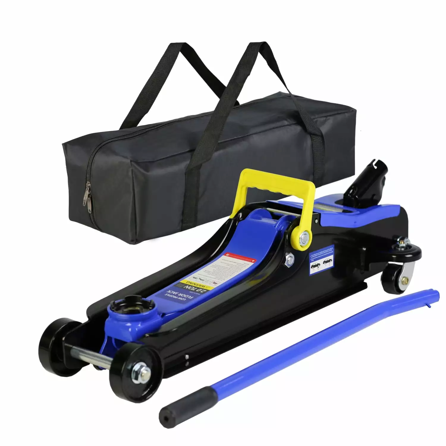 Durable and Efficient Heavy Duty Racing Steel Floor Jack - Low Profile Design with Single Piston QuickLift Pump - 2 Ton Capacity for Professional Use - Wide Lifting Range from 3.3 to 15.