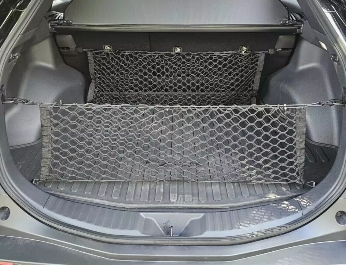 EACCESSORIES EA(2 Qty)Trunk Organizer Cargo Nets for SUBARU Solterra 2023-2024 ?C Envelope Style Cargo Nets for SUV ?C Premium Mesh Car Trunk Organizer Vehicle Carrier Storage ?C Compatible with Solterra