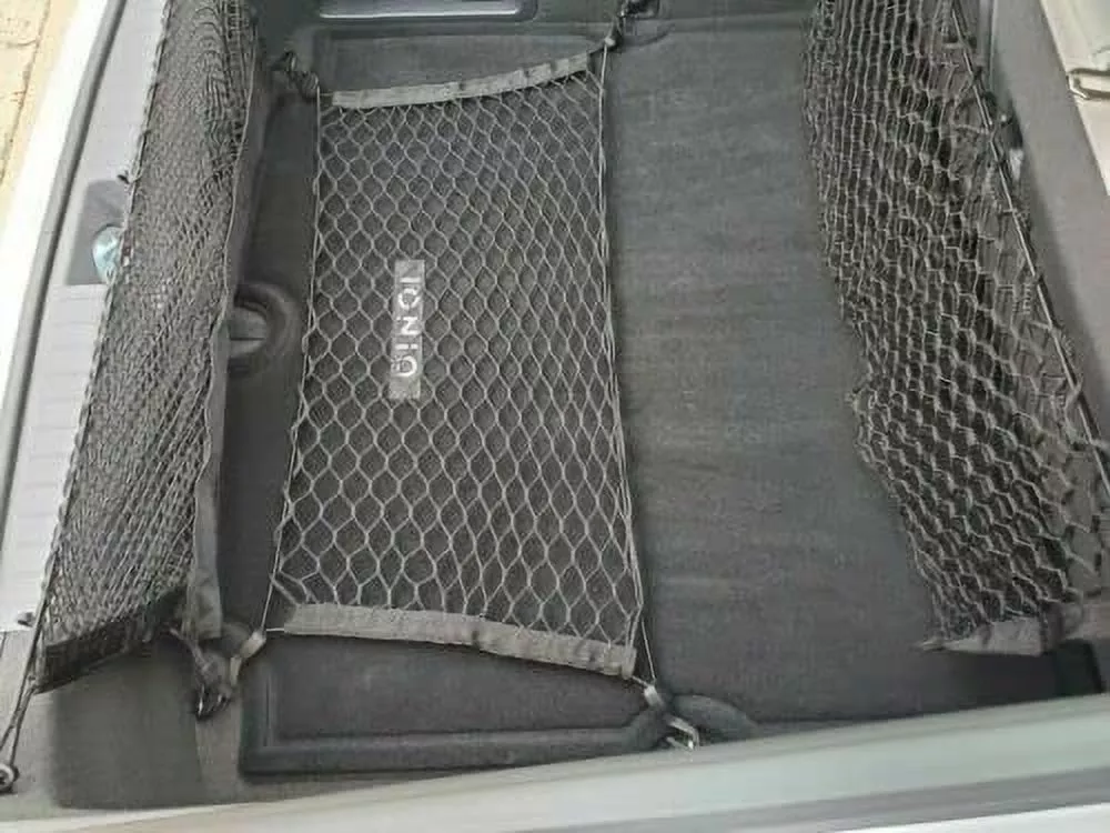 EACCESSORIES EA (Qty.3) Trunk Organizer Cargo Nets for HYUNDAI IONIQ 2017-2019 ?C Floor & 2 Envelope Style Cargo Nets for Hatchback ?C Premium Mesh Elastic Car Trunk Organizer ?C Compatible HYUNDAI IONIQ