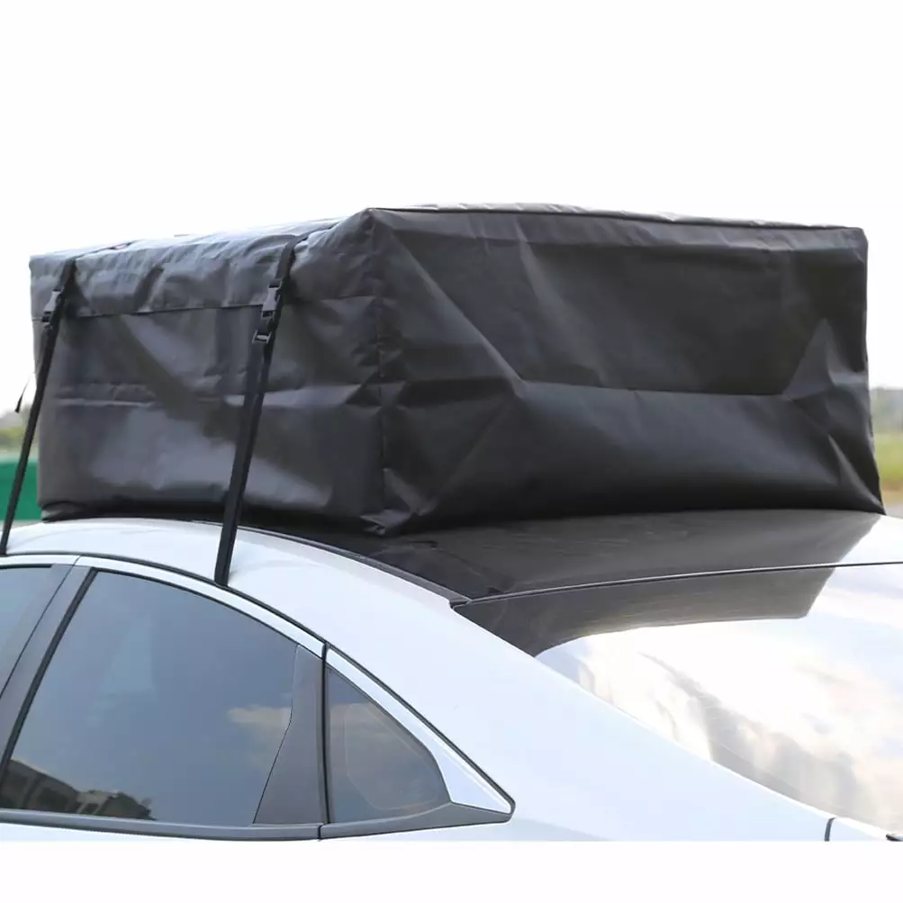 ECCPP Car Roof Bag. 15 Cubic Feet Roof Top Cargo Carrier. Weather Resistant Black Luggage Travel Bag. Water Proof Cargo Bag w/Heavy Duty Straps. Universal Luggage Carrier for Jeep Car SUV