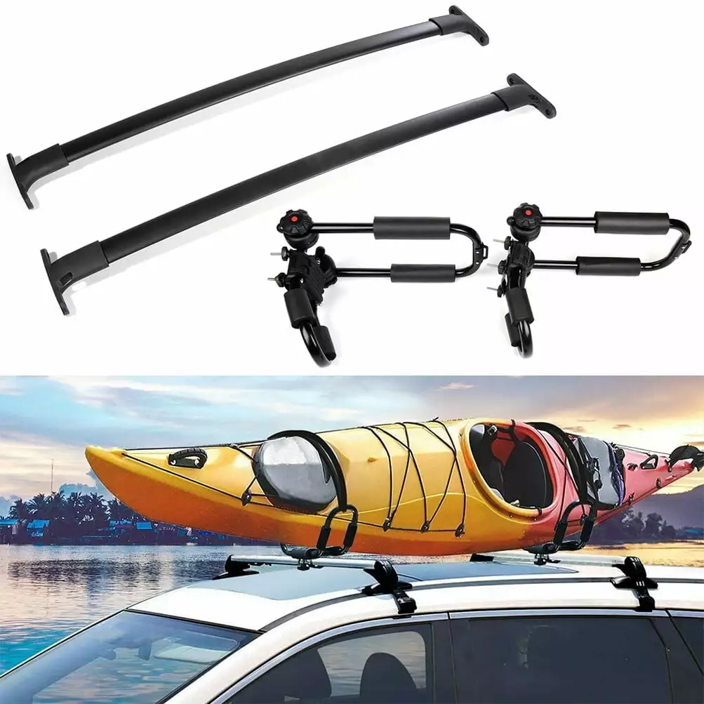 ECCPP Roof Rack Crossbars+Kayak Rack+Tie-Down Straps Fits For Ford For Explorer 2016-2019 Side Rails Roof Rack Crossbars