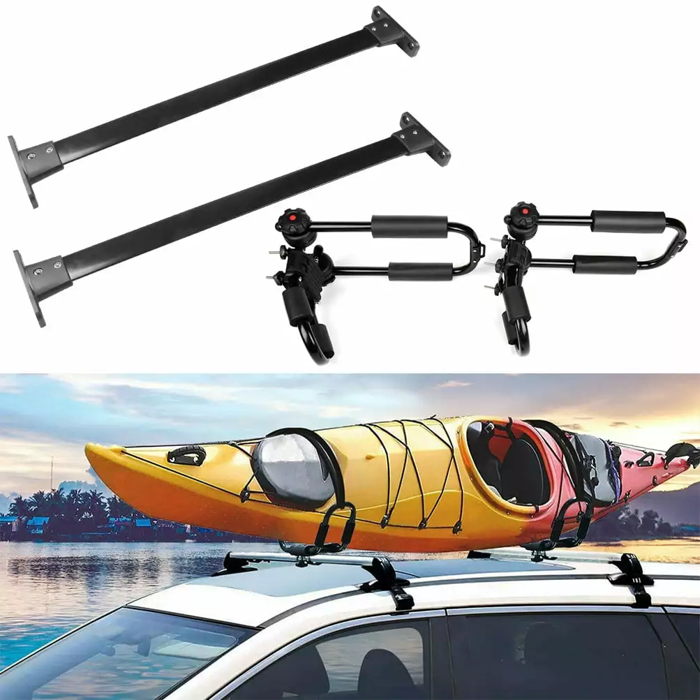 ECCPP Roof Rack Crossbars+Kayak Rack+Tie-Down Straps Fits For Nissan Pathfinder 2005-2012 Side Rails Roof Rack Crossbars