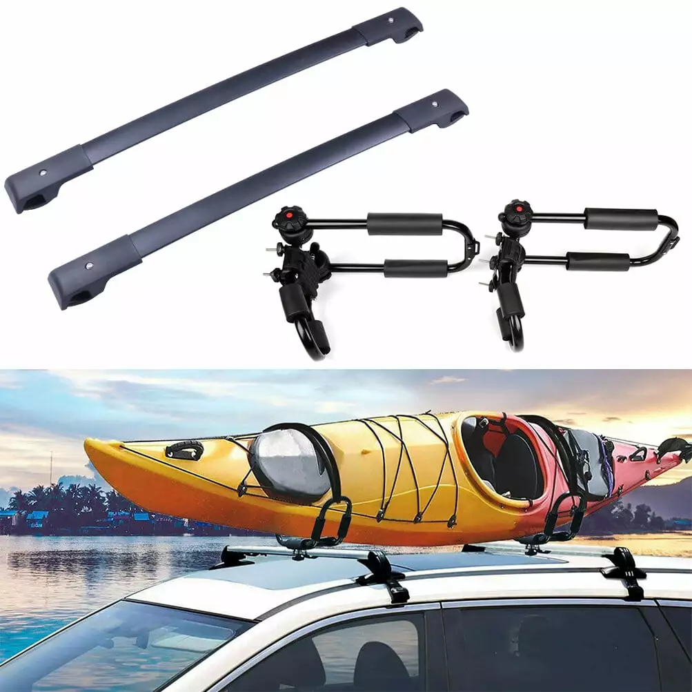 ECCPP Roof Rack Crossbars+Kayak Rack+Tie-Down Straps Fits For Subaru Crosstrek 2016-2017.for Subaru Impreza 2012-2016.for Subaru XV Crosstrek 2013-2015 Side Rails Roof Rack Crossbars