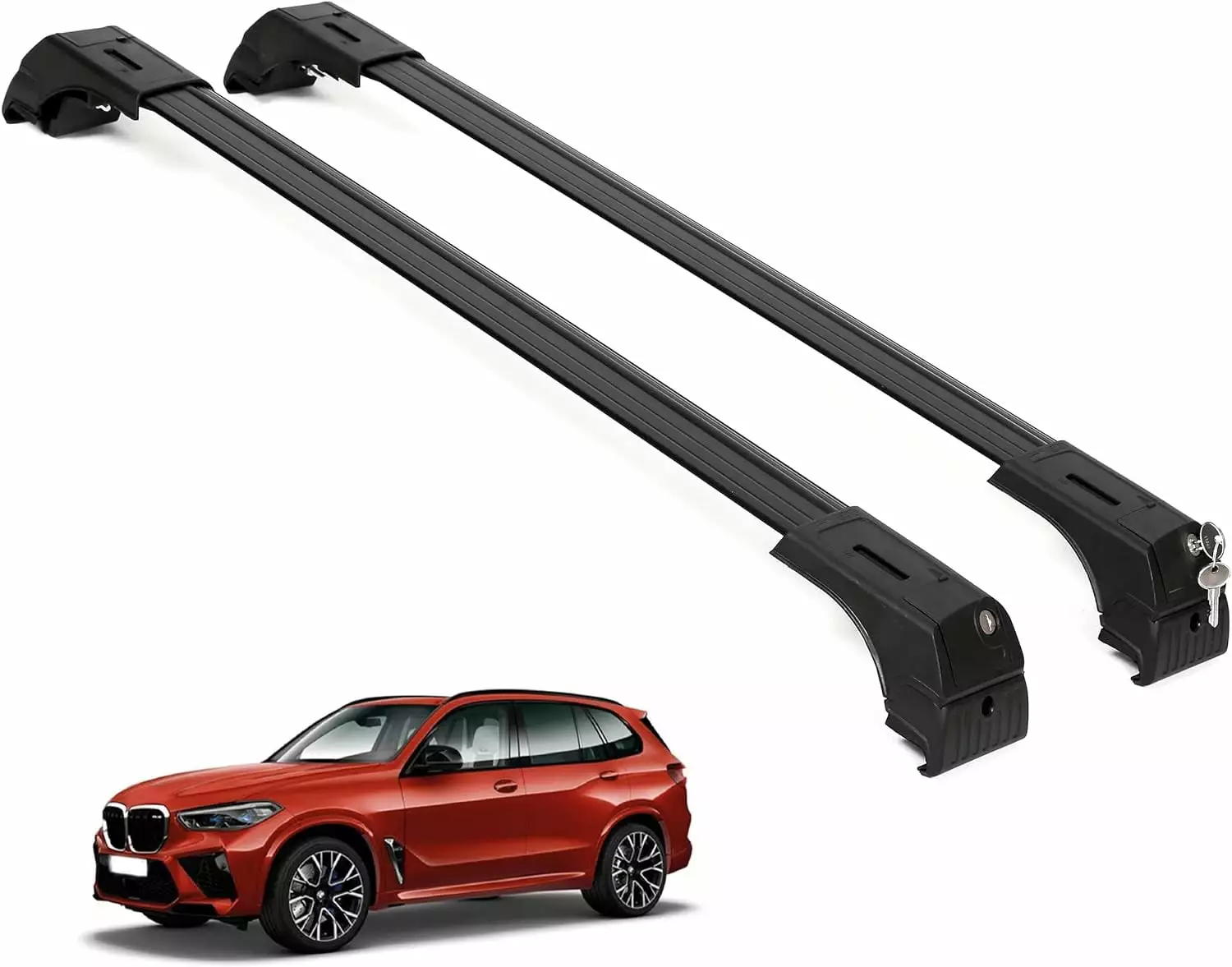 ERKUL Roof Rack Cross Bars for Hyundai Kona 2018-2023 | Anti-Theft Lock Aluminum Crossbars for Rooftop. Cargo Carrier. Luggage. Kayak. Canoe. Bike | Black