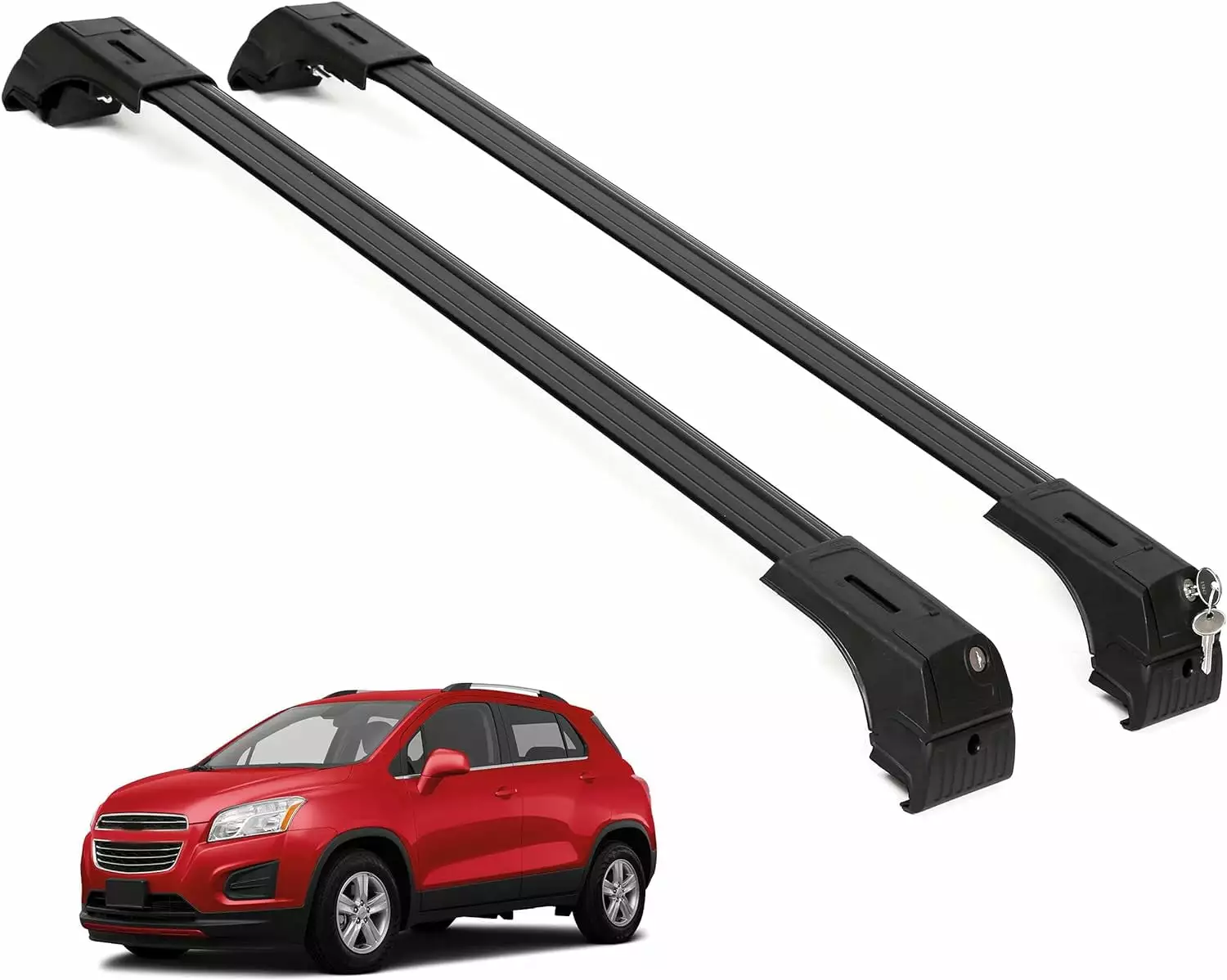 ERKUL Roof Rack Cross Bars for Chevrolet Chevy Trax 2013-2022 | Anti-Theft Lock Aluminum Crossbars for Rooftop. Cargo Carrier. Luggage. Kayak. Canoe. Bike | Silver