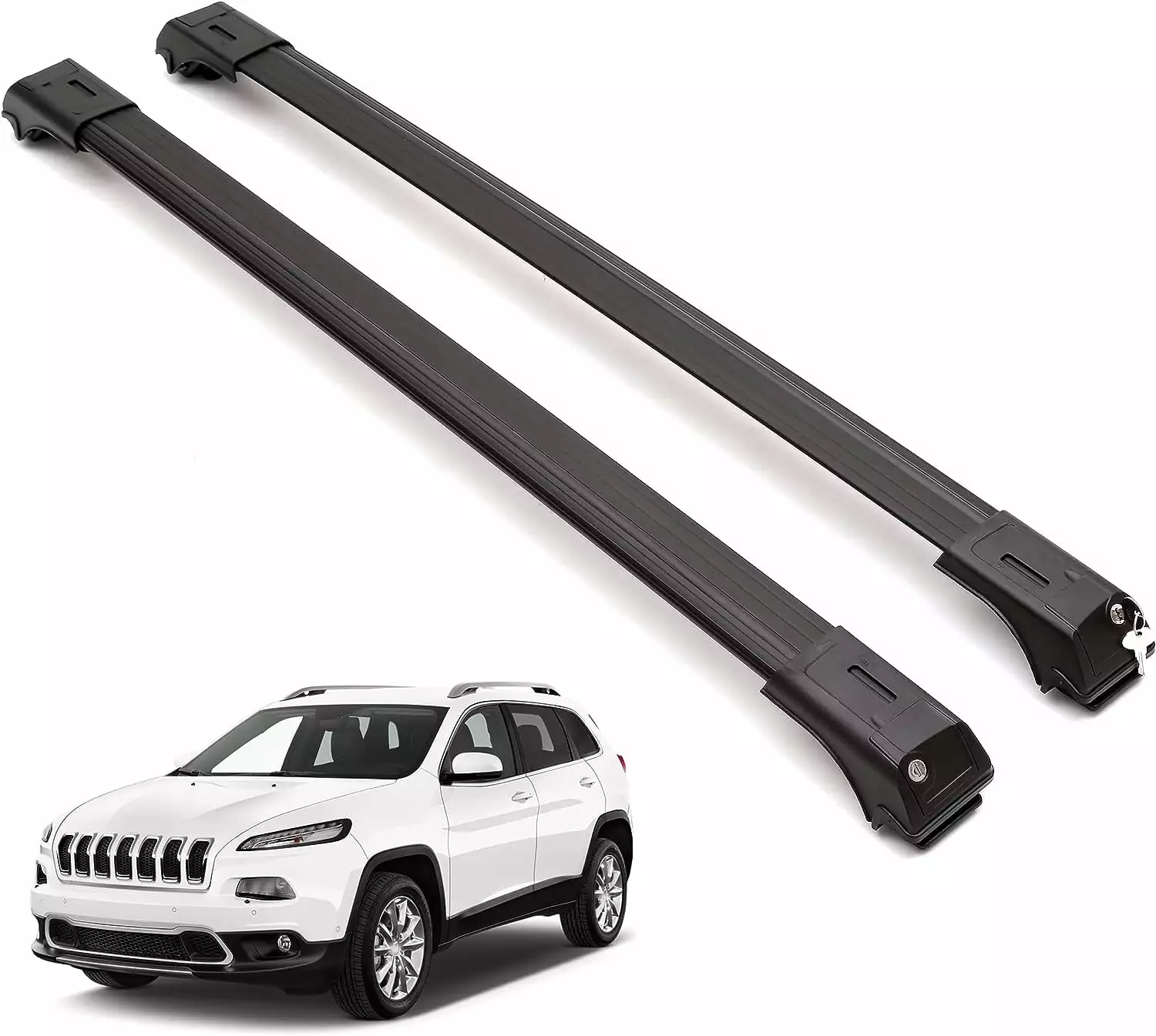 ERKUL Roof Rack Cross Bars for Mercedes Benz GLK Class 2009-2015 | Anti-Theft Lock Aluminum Crossbars for Rooftop. Cargo Carrier. Luggage. Kayak. Canoe. Bike | Black