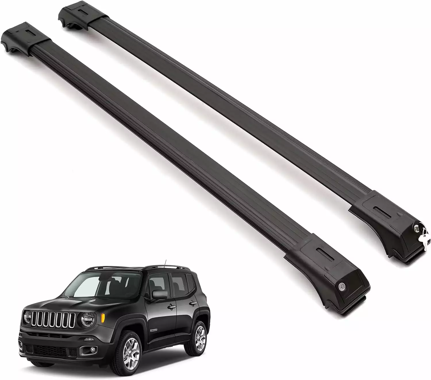 ERKUL Roof Rack Cross Bars for Toyota RAV4 2013-2018 | Anti-Theft Lock Aluminum Crossbars for Rooftop. Cargo Carrier. Luggage. Kayak. Canoe. Bike | Black