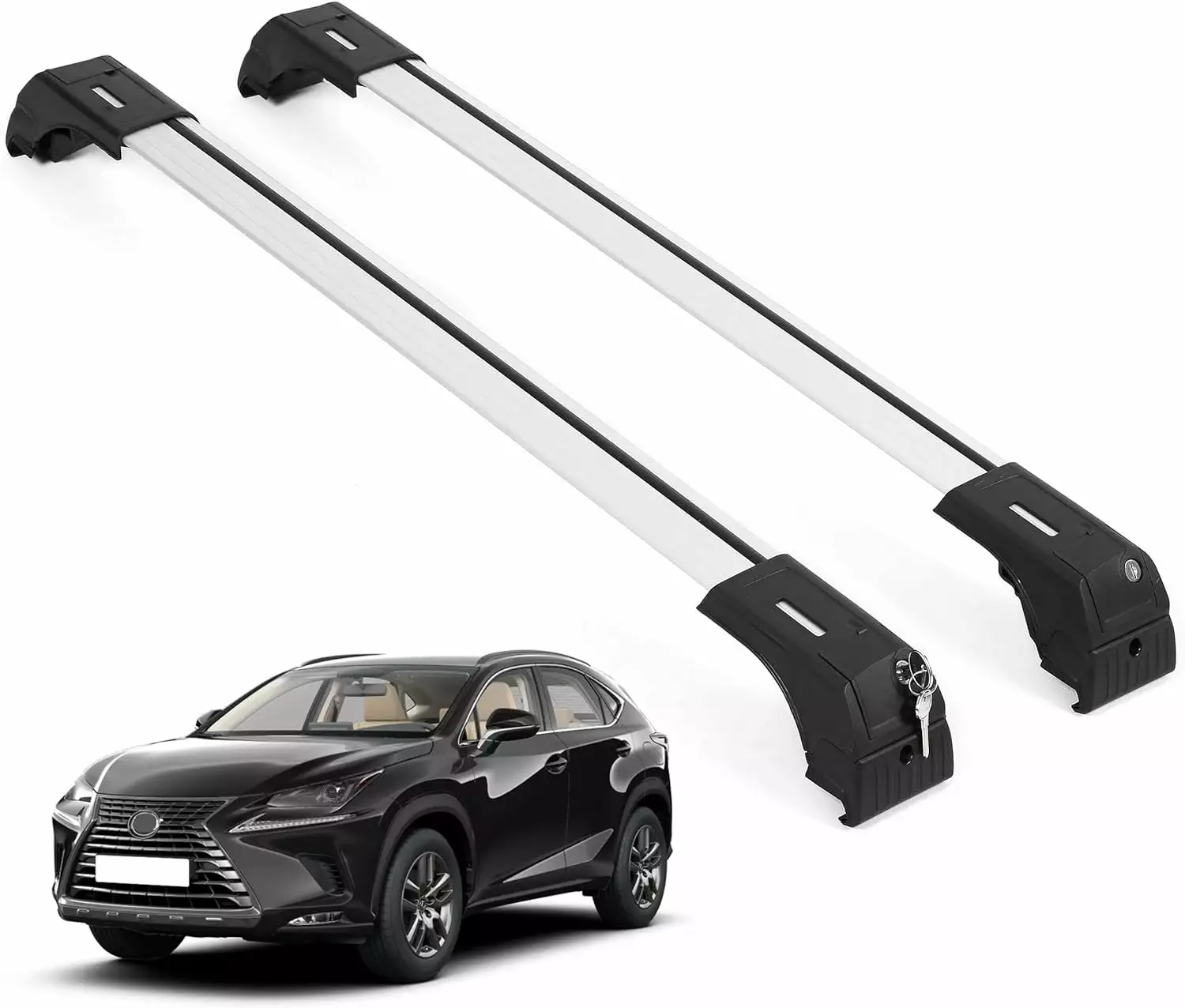 ERKUL Roof Rack Cross Bars for Mazda 3 2010-2013 | Anti-Theft Lock Aluminum Crossbars for Rooftop. Cargo Carrier. Luggage. Kayak. Canoe. Snowboard. Bike | Black