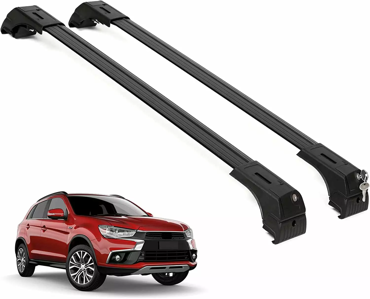 ERKUL Roof Rack Cross Bars for Outlander Sport 2011-2024 | Anti-Theft Lock Aluminum Crossbars for Rooftop. Cargo Carrier. Luggage. Kayak. Canoe. Bike | Black