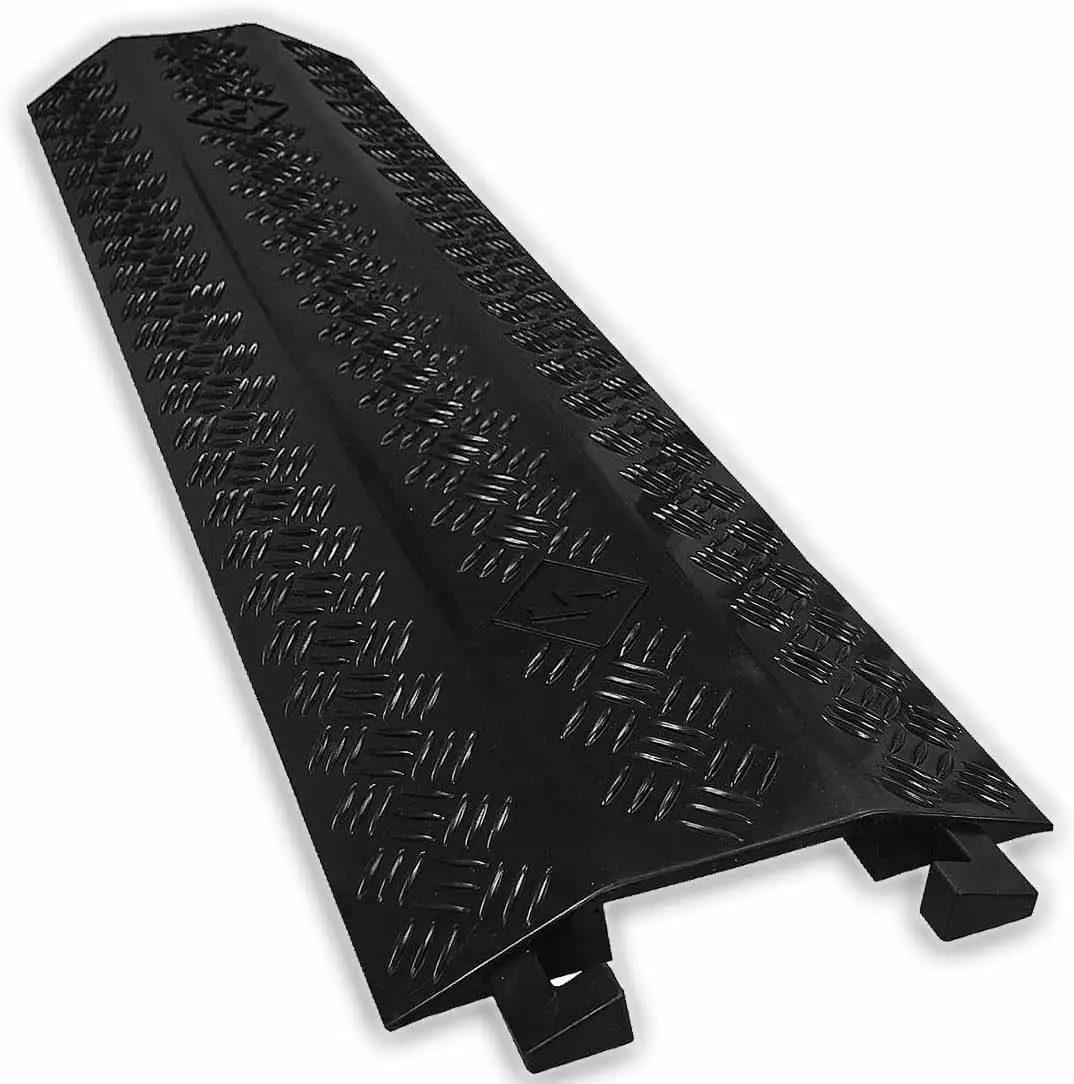 EZ Runner PVC Drop Over Cable Ramp - Single Channel - Black